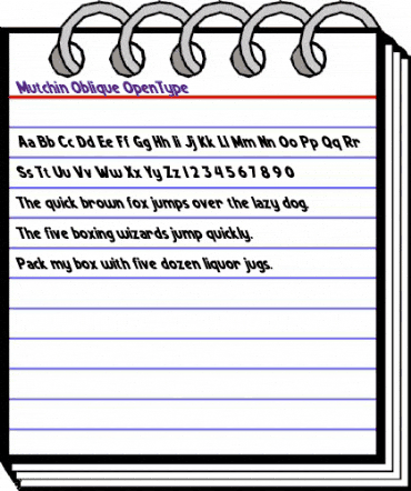 Mutchin Oblique Regular animated font preview