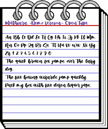Muthiara -Demo Version- Regular animated font preview