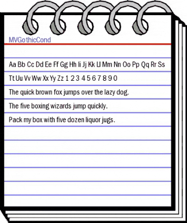MVGothicCond Regular animated font preview