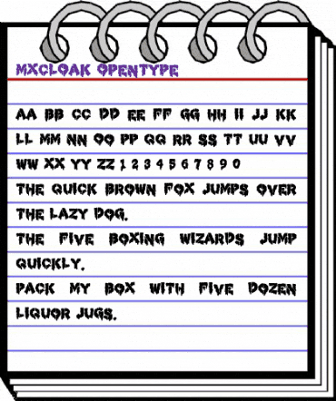 MXCLOAK Regular animated font preview