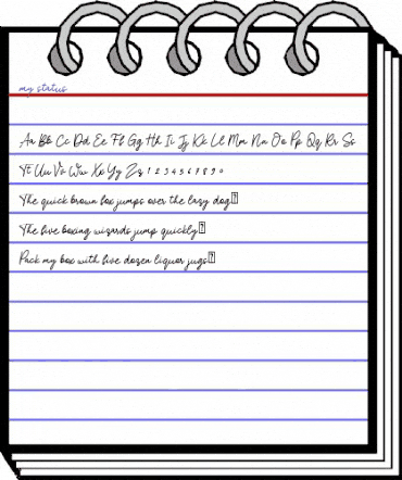 my status Regular animated font preview