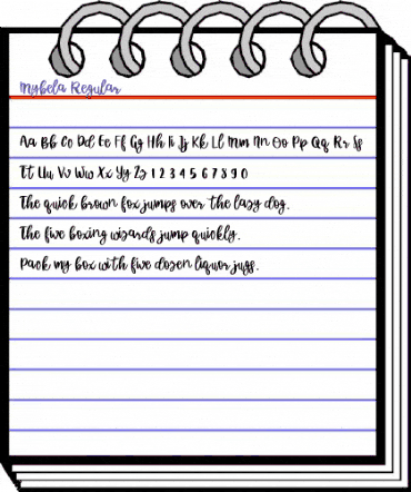 Mybela Regular animated font preview