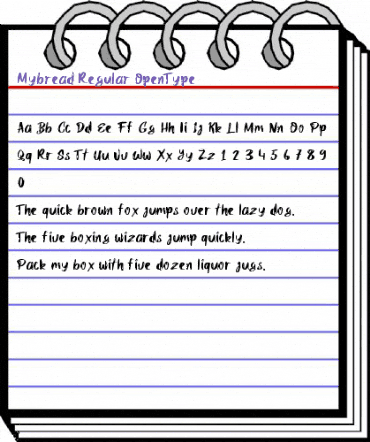 Mybread Regular animated font preview