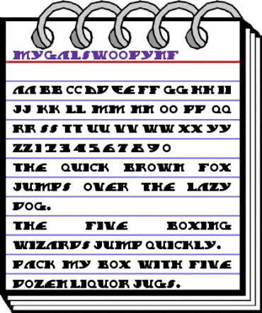 MyGalSwoopyNF Regular animated font preview