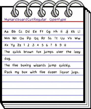 My Hardboard Cut Regular animated font preview