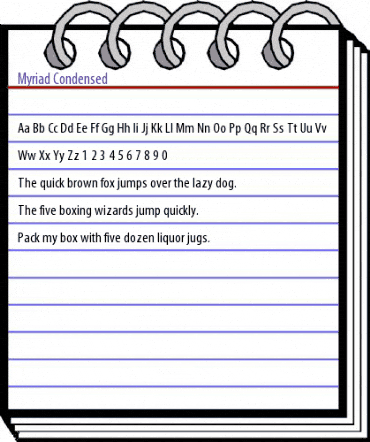 Myriad-Condensed Roman animated font preview