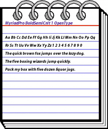 Myriad Pro Bold SemiCondensed Italic animated font preview Myriad Pro Bold SemiCondensed Italic animated font preview