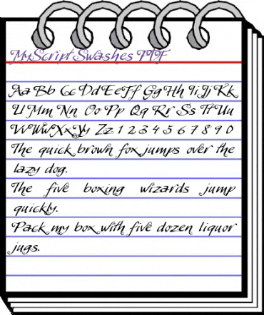 MyScript Swashes Regular animated font preview