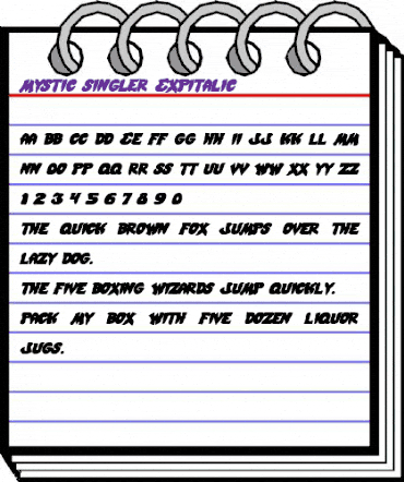 Mystic Singler ExpItalic Italic animated font preview