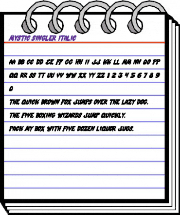 Mystic Singler Italic Italic animated font preview