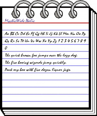 MysticWide Italic animated font preview