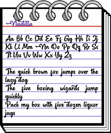 Nadilla Regular animated font preview Nadilla Regular animated font preview