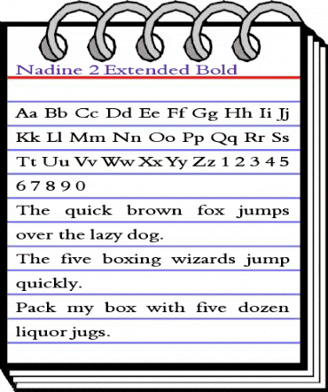 Nadine 2 Extended Bold animated font preview