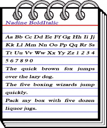 Nadine BoldItalic animated font preview Nadine BoldItalic animated font preview