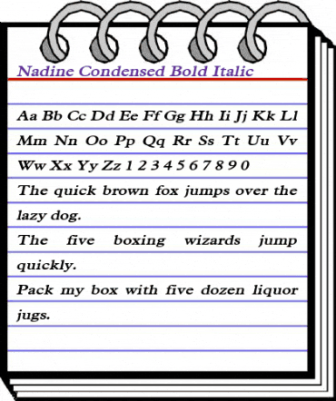 Nadine Condensed Bold Italic animated font preview Nadine Condensed Bold Italic animated font preview