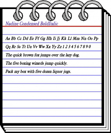 Nadine Condensed BoldItalic animated font preview Nadine Condensed BoldItalic animated font preview