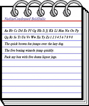 NadineCondensed BoldItalic animated font preview NadineCondensed BoldItalic animated font preview