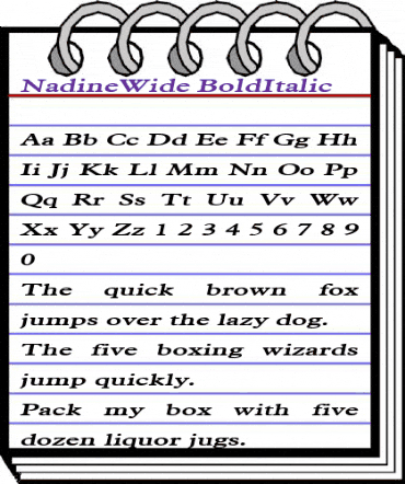 NadineWide BoldItalic animated font preview NadineWide BoldItalic animated font preview