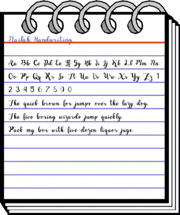 Naifah Handwriting Regular animated font preview
