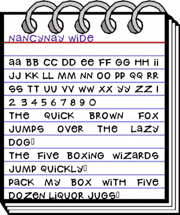 NancyNay Wide animated font preview