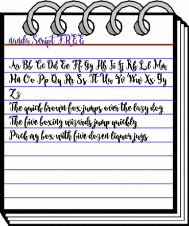 nanda Script FREE Regular animated font preview