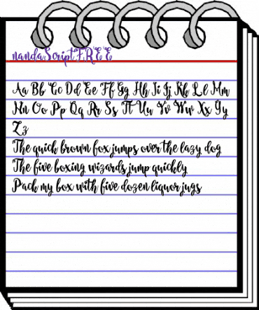 nanda Script FREE Regular animated font preview nanda Script FREE Regular animated font preview