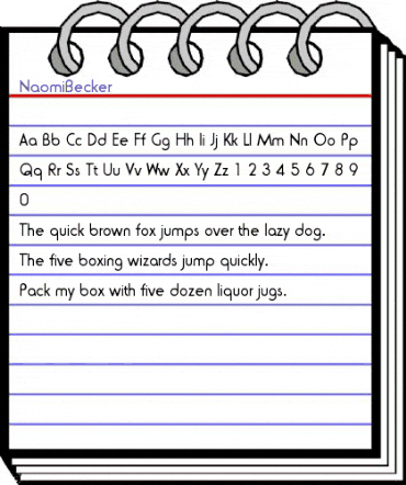 NaomiBecker Regular animated font preview