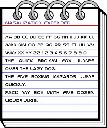 Nasalization Extended Regular animated font preview