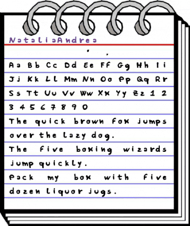 NataliaAndrea Regular animated font preview
