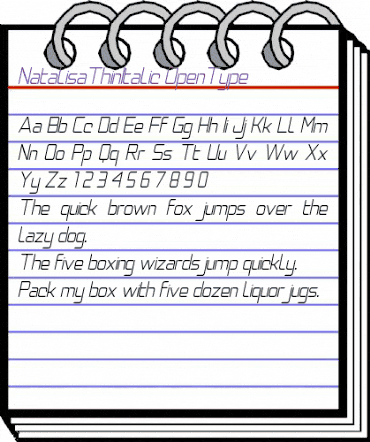 Natalisa Thin Italic Demo Thin Italic animated font preview