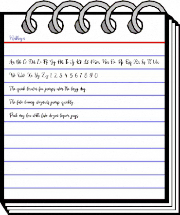 Nathiya Regular animated font preview