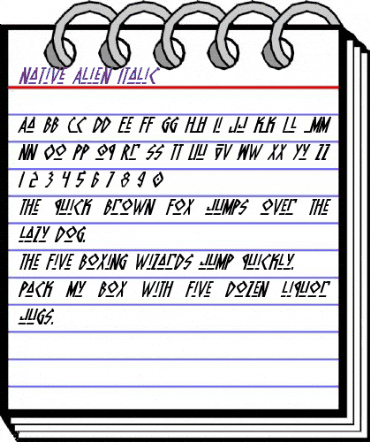 Native Alien Italic Italic animated font preview Native Alien Italic Italic animated font preview