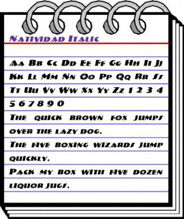 Natividad Italic animated font preview Natividad Italic animated font preview