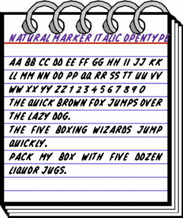Natural Marker Italic animated font preview Natural Marker Italic animated font preview