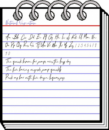 Natural Signature Regular animated font preview