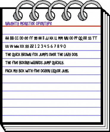 Naughty Monster Regular animated font preview