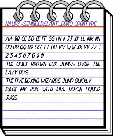 Naura Semi Bold Slant_DEMO animated font preview Naura Semi Bold Slant_DEMO animated font preview