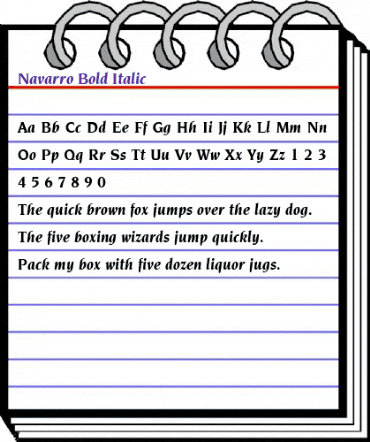 Navarro Bold Italic animated font preview