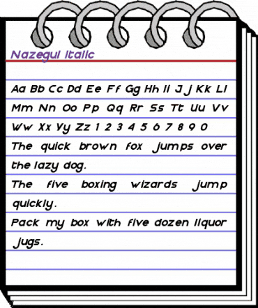 Nazegul Italic animated font preview