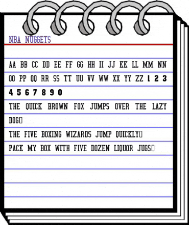 NBA Nuggets Regular animated font preview