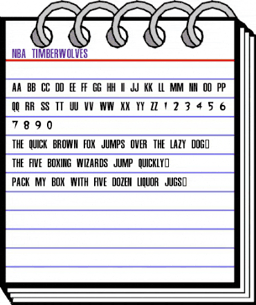 NBA Timberwolves Regular animated font preview