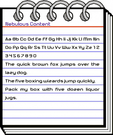 Nebulous Content Regular animated font preview