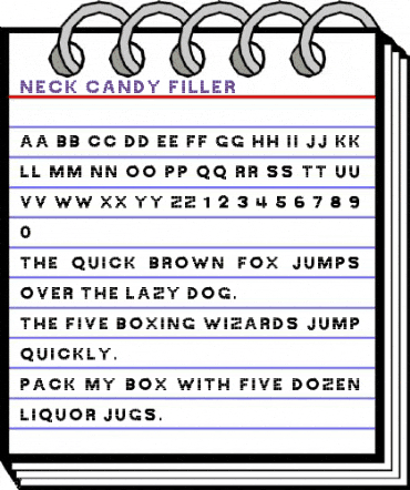 Neck Candy Filler Regular animated font preview