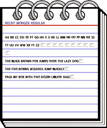Necro Monger Regular animated font preview Necro Monger Regular animated font preview
