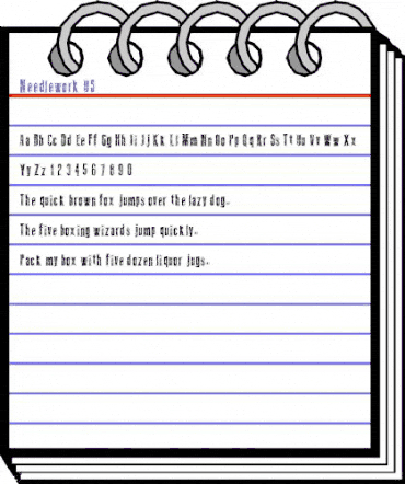 Needlework US Regular animated font preview