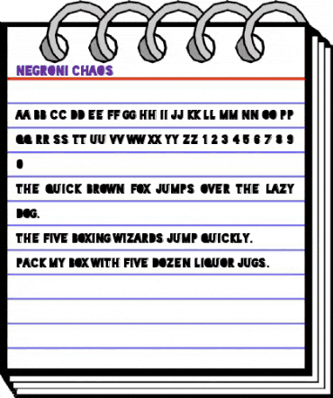 Negroni Chaos Regular animated font preview