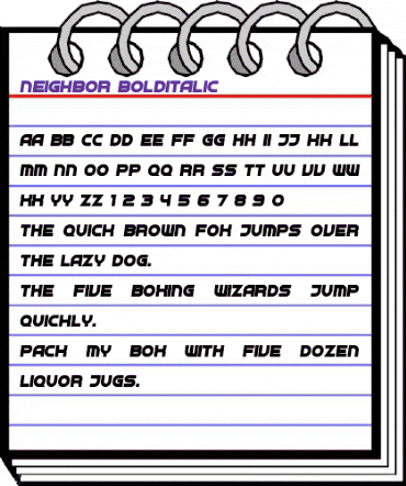 Neighbor Bold Italic animated font preview Neighbor Bold Italic animated font preview