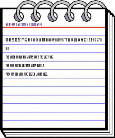 Nemesis Enforcer Condensed Condensed animated font preview