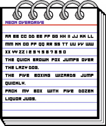 Neon Overdrive Regular animated font preview