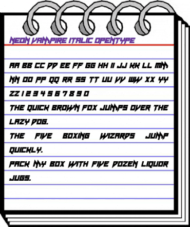 Neon Vampire Italic animated font preview Neon Vampire Italic animated font preview